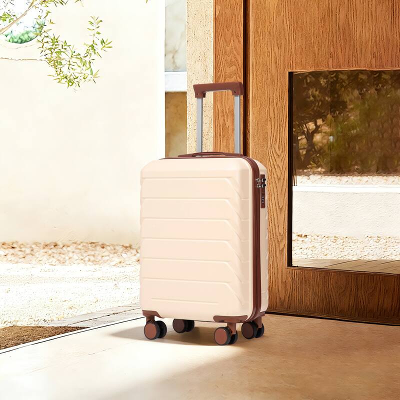 20 Inch ABS Hard Shell Travel Checked Luggage, Scratch Resistant Surface Four Multi-Directional Wheels, With Combination Lock