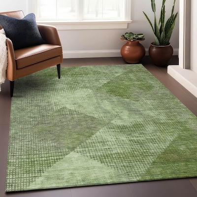 Machine Washable Indoor/ Outdoor Diamond Ombre Chantille Rug
