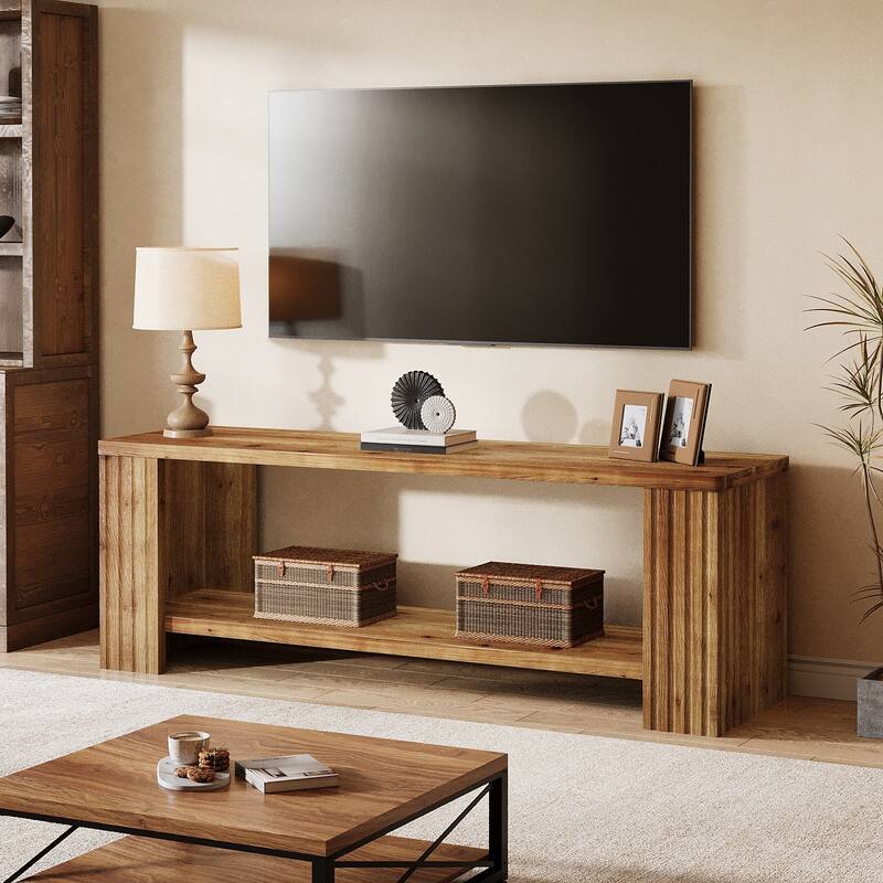 63" Solid Wood TV Stand for 55/60/65/75-Inch TVs