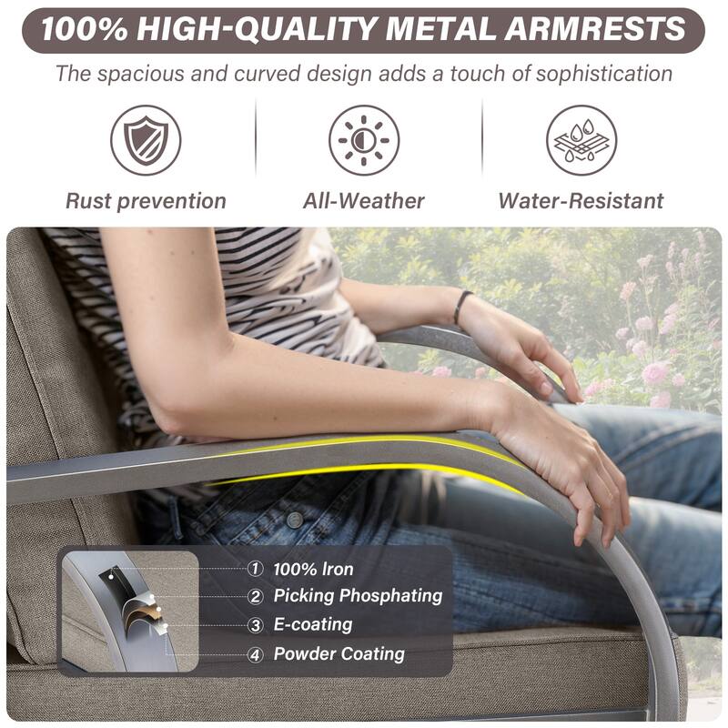 Gymojoy Industrial Style Premium Outdoor 3-Seat Rattan Sofa