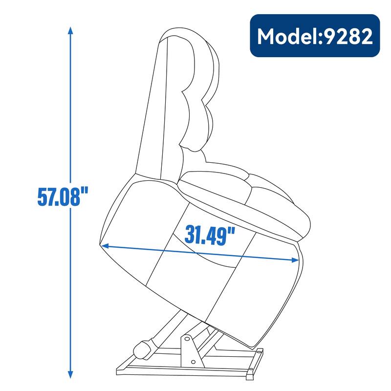 Large Dual Motor Power Lift Recliner Chair with Heat and Massage, Lazy Boy Living Room Single Recliner with Power-Remote