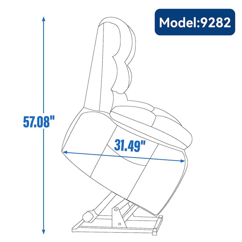 Lift Recliner Chair Heat Massage Dual Motor Infinite Position Large Electric Power Lift Recliners with Power-Remote