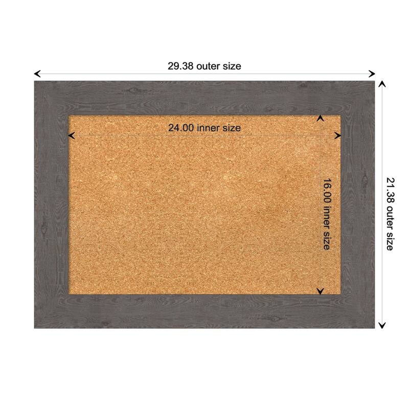Rustic Plank Framed Cork Bulletin Memo Board