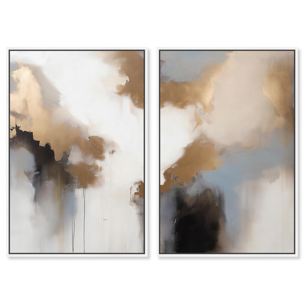 Golden Nebula Canvas Set of 2 by Art Remedy