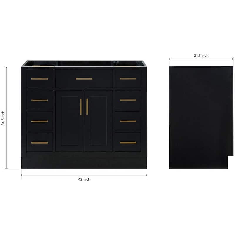 Ariel T042S-BC Hepburn 42" Single Free Standing Vanity Cabinet Only