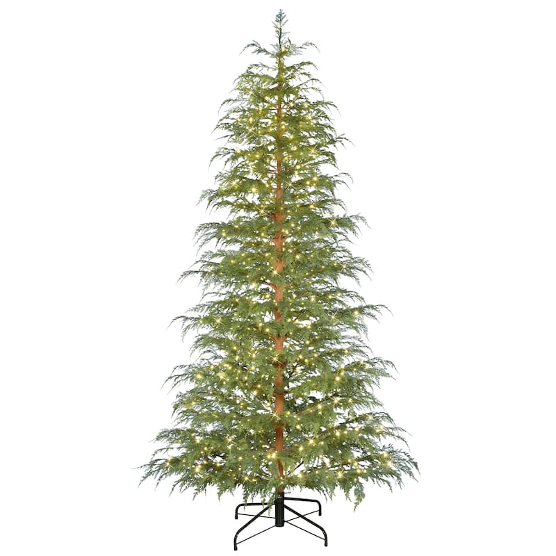 Puleo International 7.5' Pre-Lit Cypress Artificial Christmas Tree with LED Rice Lights
