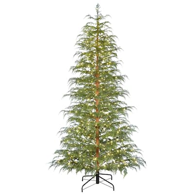 Puleo International 7.5' Pre-Lit Cypress Artificial Christmas Tree with LED Rice Lights