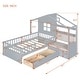 preview thumbnail 2 of 9, Twin Size House Bed with Sofa, Kids Platform Bed with Two Drawers and Storage Shelf