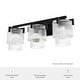 preview thumbnail 6 of 5, Hunter + Jasmine Roth Ontario Ribbed Glass 3-Light Bathroom Vanity Wall Light - Modern Transitional - Damp Rated