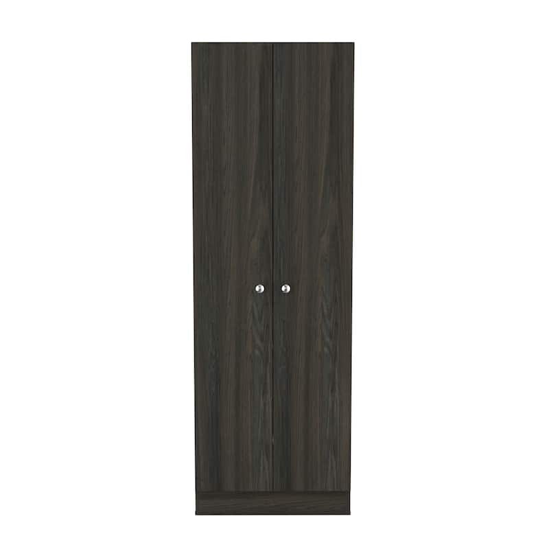 HomeRoots 71" Dark Brown Wood Pantry Or Storage Closet - 23.6' X '70.8' X '11.8