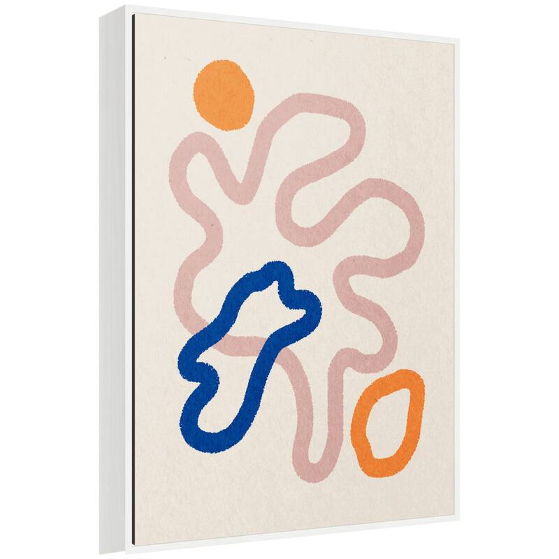 Kate and Laurel Sylvie Abstract Line Art Print 1 Framed Canvas by July Art Prints - 28x38 - White