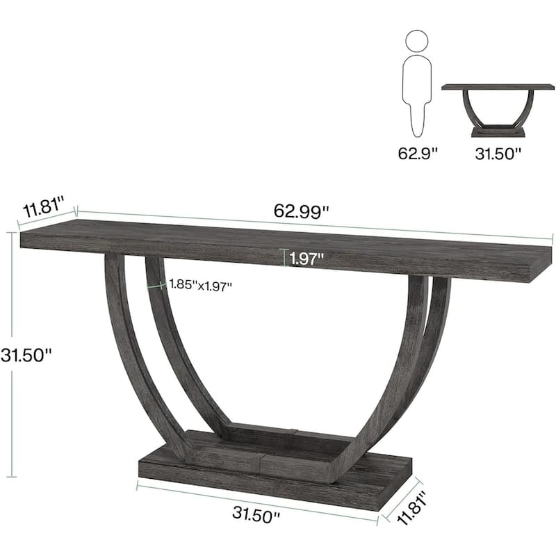 Console Entryway Table Farmhouse, 63 Inches Sofa Table for Entryway