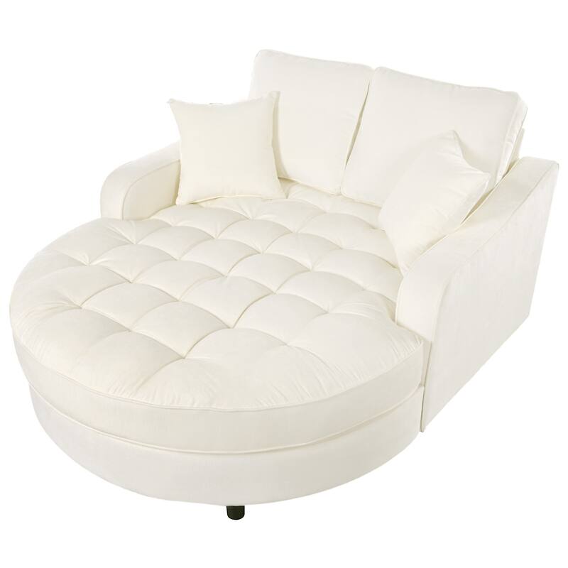 Christopher Knight Home - Modern Upholstered Chenille Fabric Sofa Bed with Tufted Seat and Detachable Pillows
