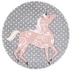 preview thumbnail 58 of 68, SAFAVIEH, Carousel Kids Mareke Unicorn Rug 5'3" Round - Grey/Ivory/Pink