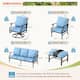 MAISON ARTS 6/7-Piece Patio Conversation Sets, Sofa Set with 2/4 x Single Chairs, 1 x 3-seater Sofa and Coffee Table/Ottomans