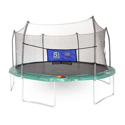 Skywalker Trampolines Green 16-foot Oval Trampoline with Enclosure and Toss Game - 16'd