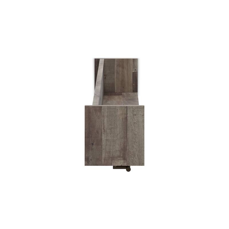 Elis Wall Mounted Coat Rack with 3 Hooks and Shelf, Butcher Block Gray