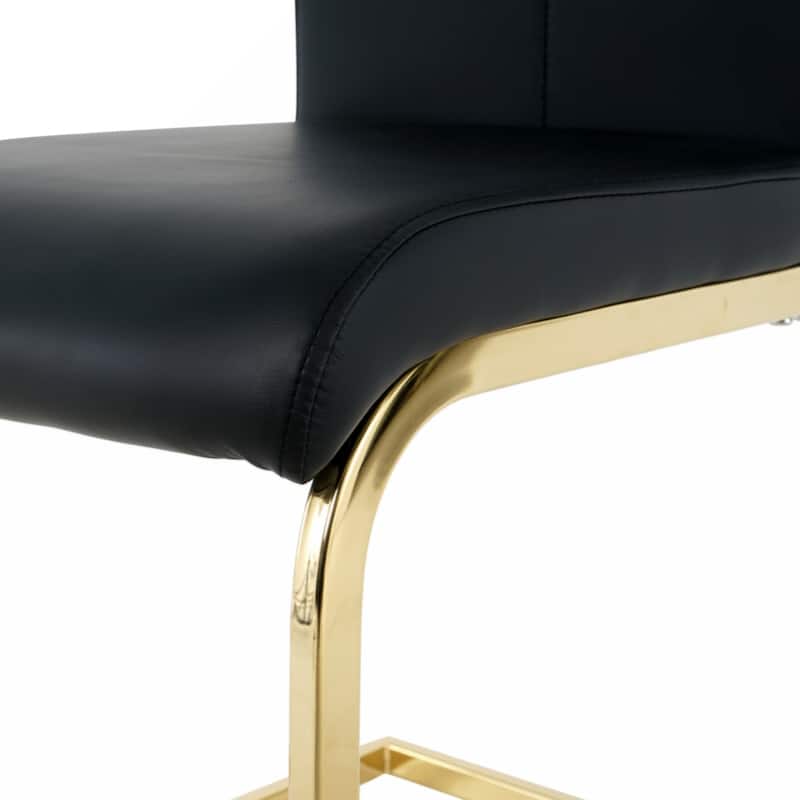 Dining Living Room Chairs Upholstered Chair with gold Metal Legs Design Set of 2