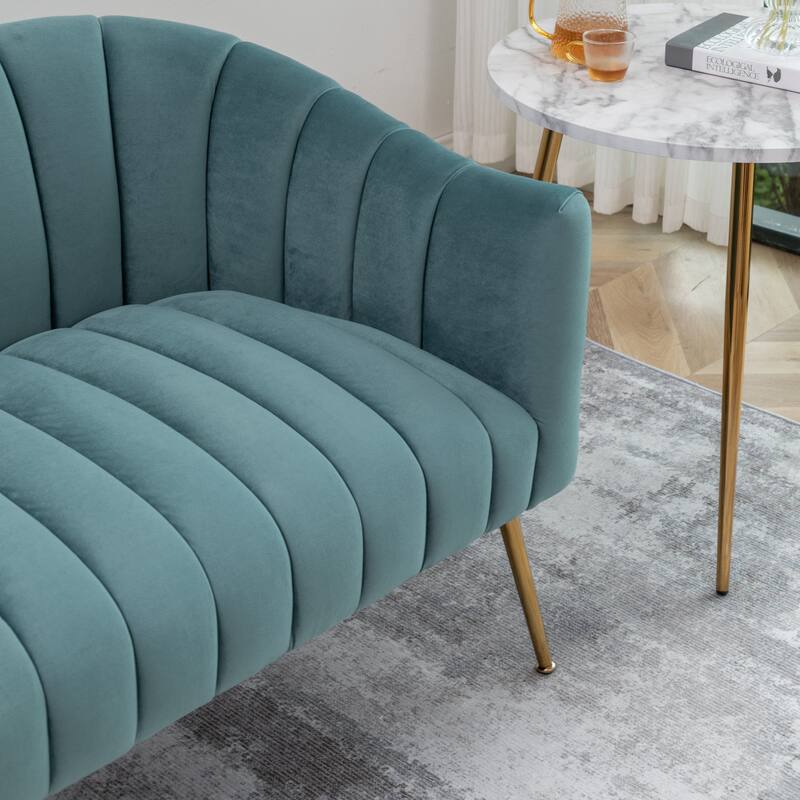 SEYNAR Velvet Upholstered Accent Chair and Loveseat Set