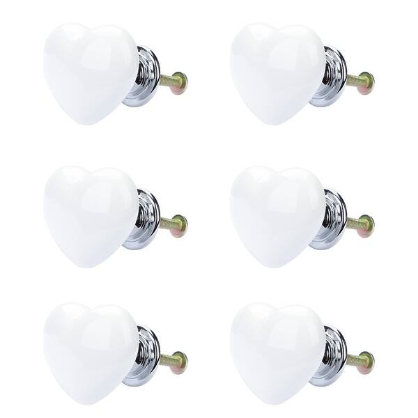 Shop 6pcs Ceramic Knobs Drawer Heart Shaped Pull Handle Furniture