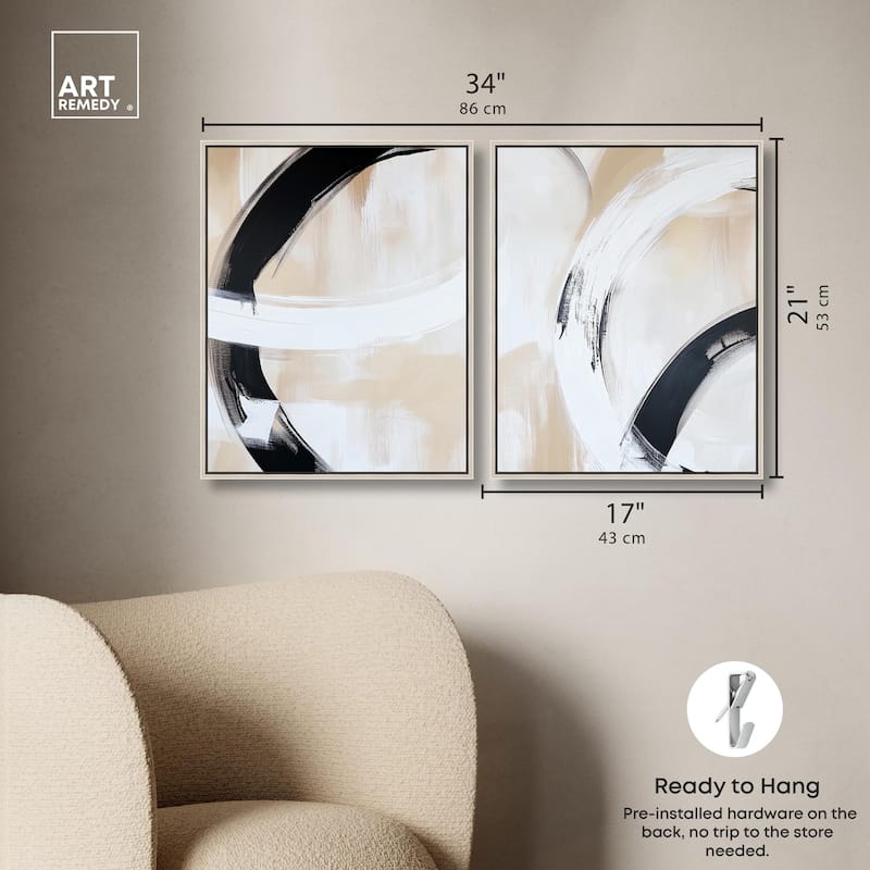 Neutral Interplay II Canvas Set of 2 by Art Remedy