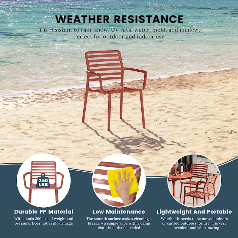 Frond and Form Outdoor Stacking Dining Armchair (Set of 4)