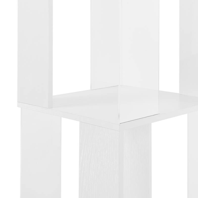 6 tier Rotating Bookshelf, Floor Rack Simple Bookcase with Acrylic plate Student Multi-Function Creative Bookshelf