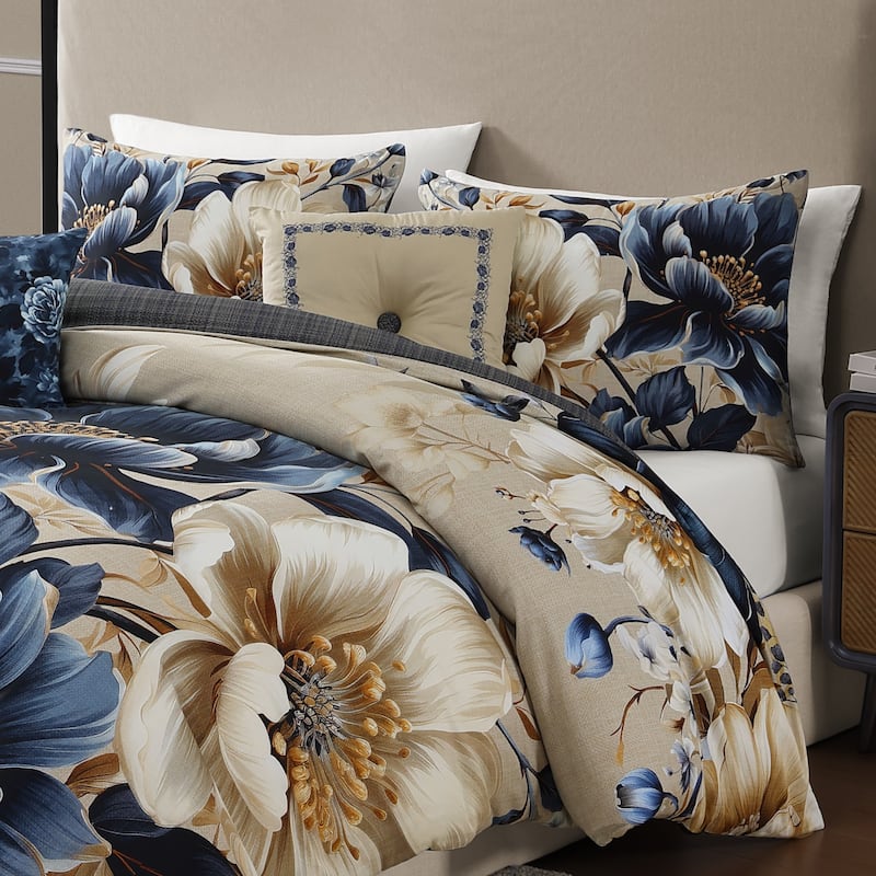 Bebejan English Manor 100% Cotton Sateen 5 Piece Reversible Comforter Set