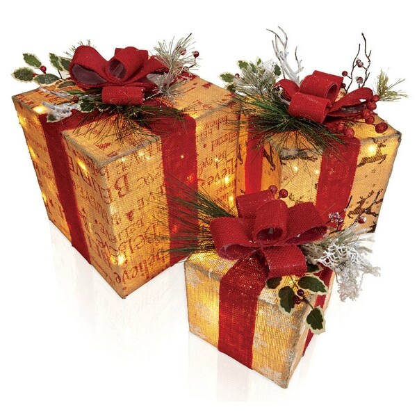 Celebrations 50680-71 Brown Burlap Giftboxes