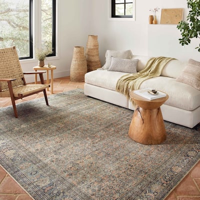 Alexander Home Bella Distressed Floral Area Rug