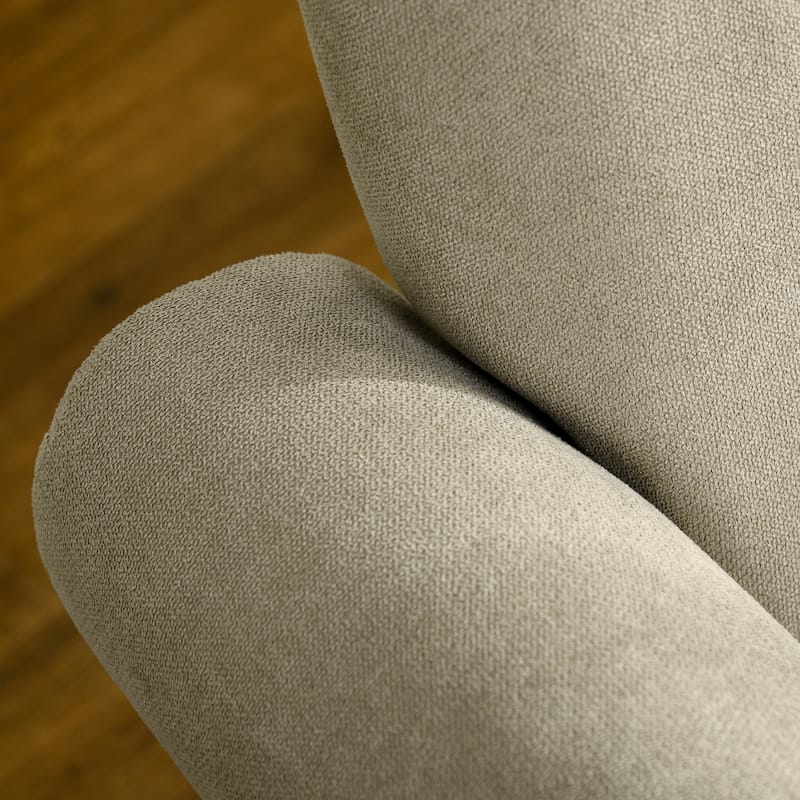 Fabric Accent Chair, Armchair with Wood Legs