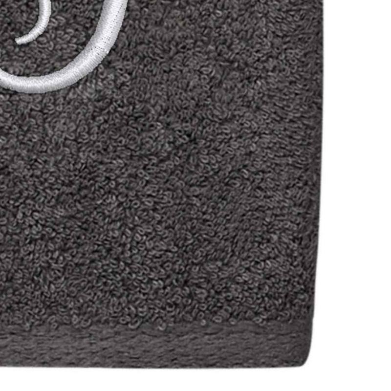 Avanti Linens Granite/Silver Script Monogram Hand Towel Letter G - Hand Towel