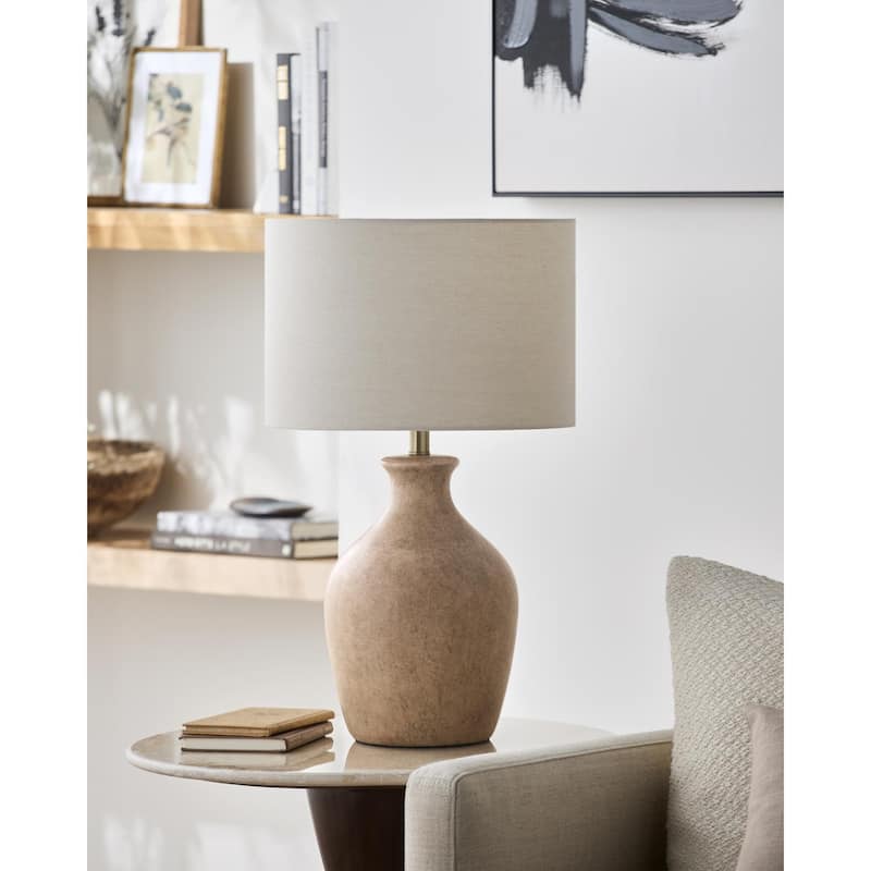 Livabliss Karole Traditional Accent Table Lamp - 25"H x 15"W x 15"D - Beige