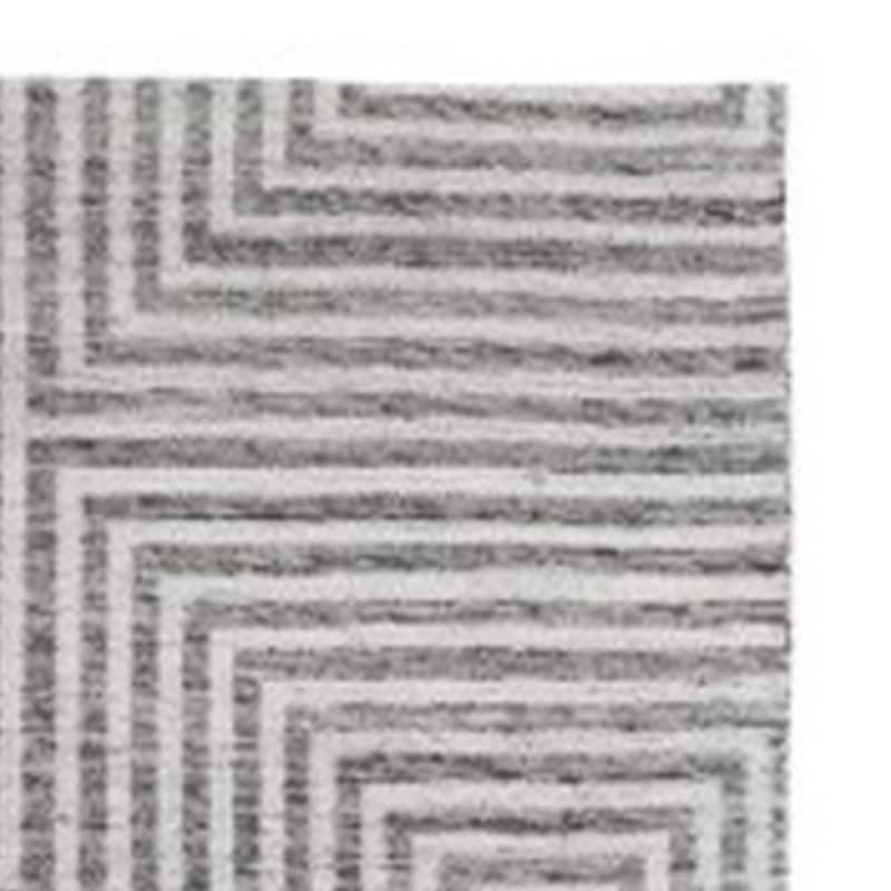Seni 8 x 10 Large Area Rug, Geometric Pattern Machine Woven, Black Ivory - 8 x 10