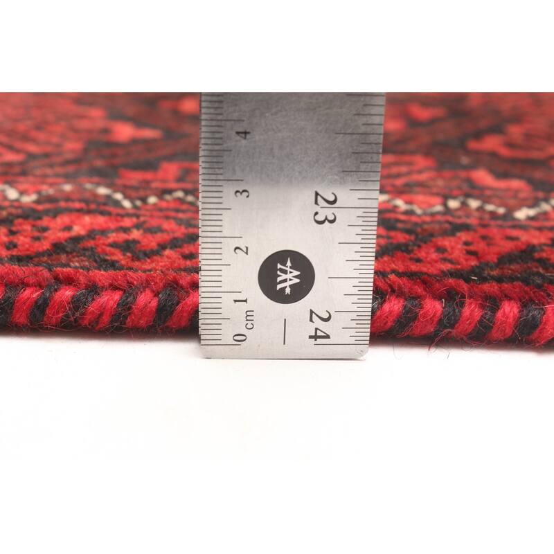 ECARPETGALLERY Hand-knotted Baluch Dark Brown Wool Rug - 2'1 x 6'3