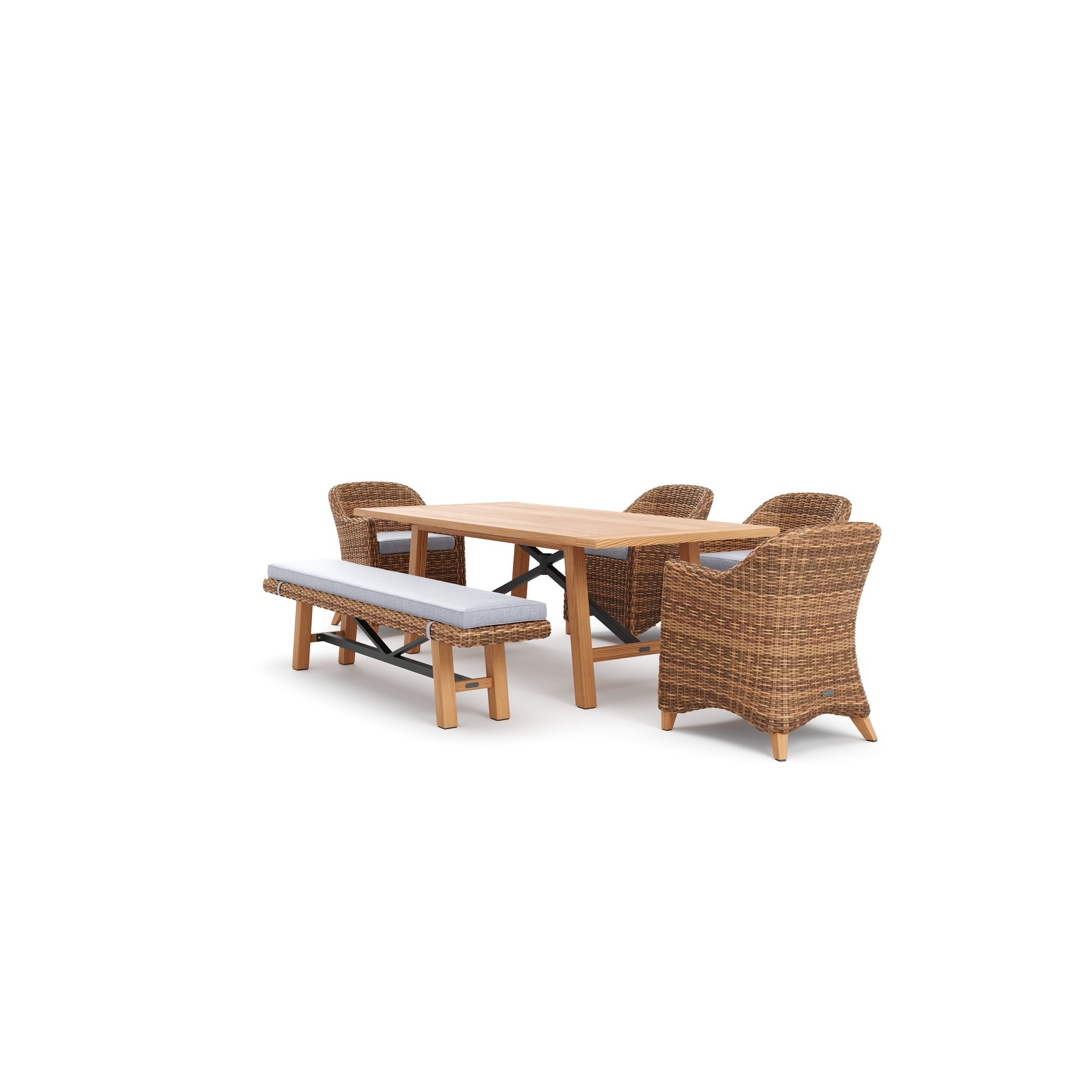 6 Piece Vintage Natural Wicker Furniture Set