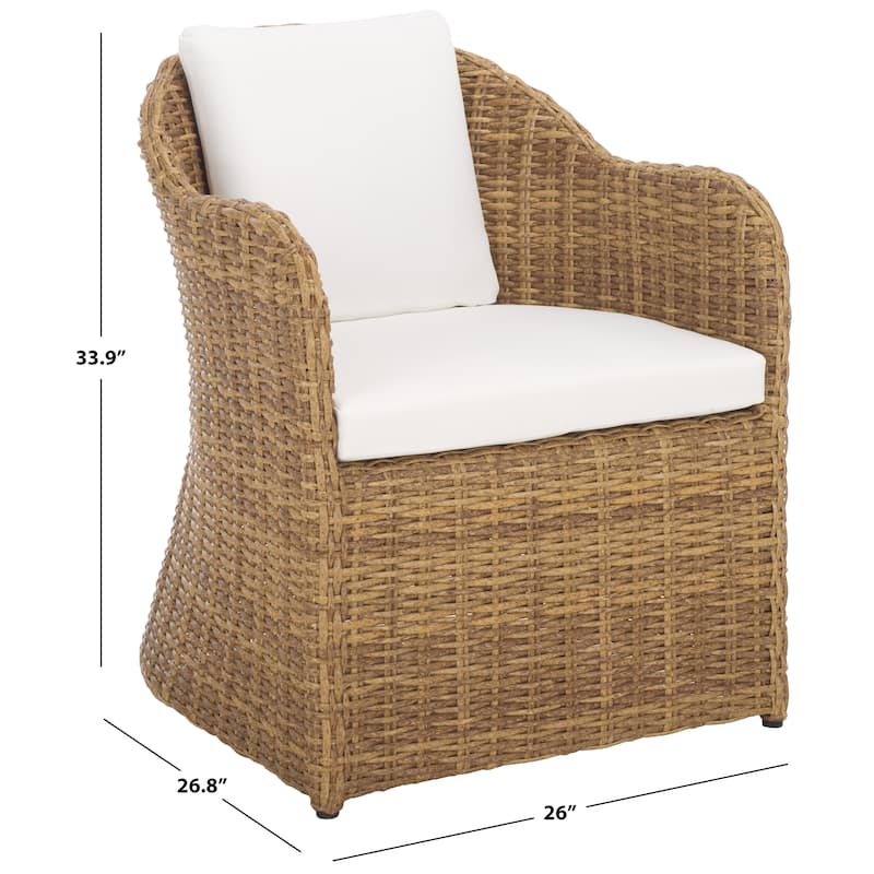 SAFAVIEH Couture Melbourne Wicker Outdoor Dining Chair - 26"W x 27"D x 34"H