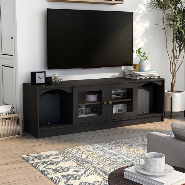 家具 TV and TV stand!!! DH BASIC Transitional Espresso 62-inch TV Stand with Storage by