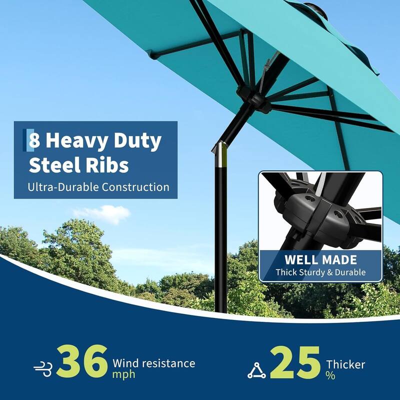 10FT Patio Umbrella with Smooth Crank Lift UV Protection Waterproof for Pool, Deck, Yard, Garden (No Base)