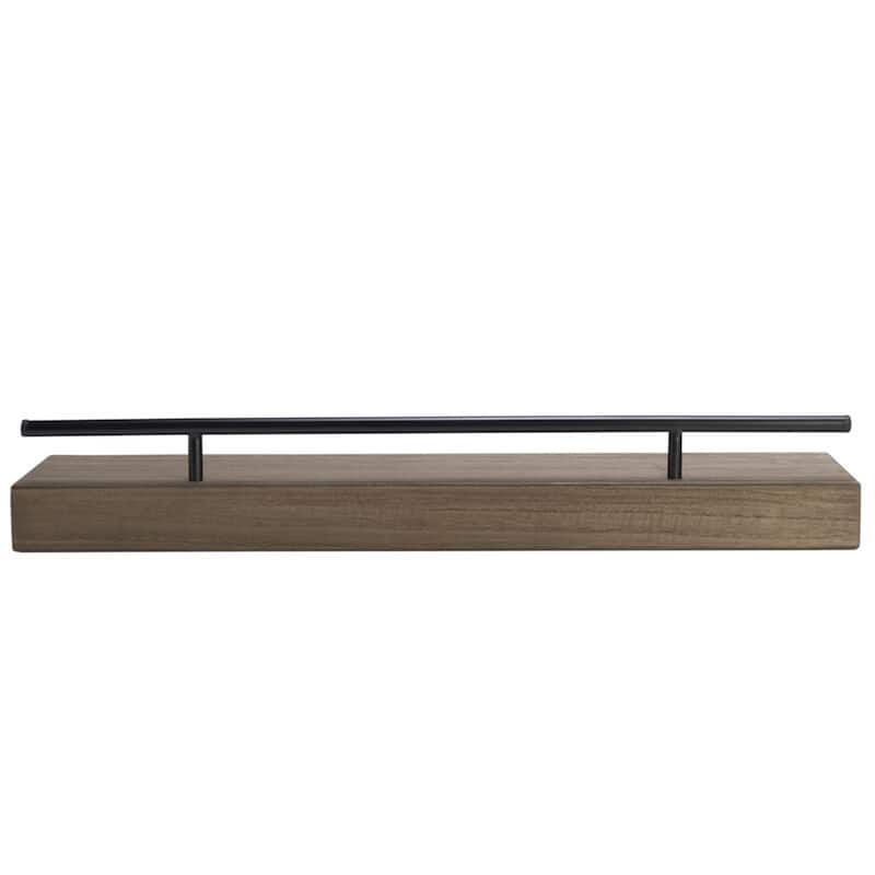 Melannco Floating Railing Shelf, 24 Inch, Natural Metal