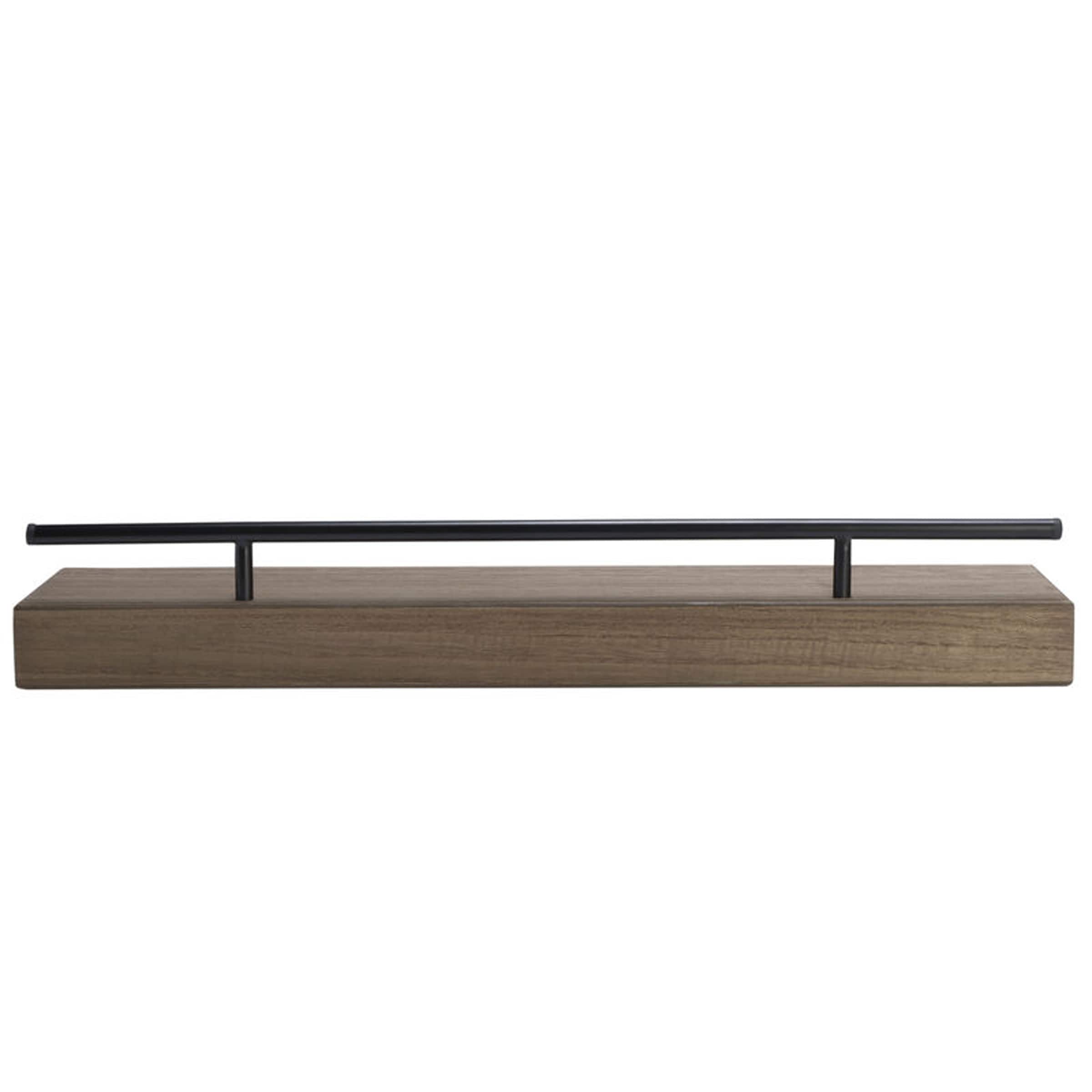 Melannco Floating Railing Shelf, 24 Inch, Natural Metal