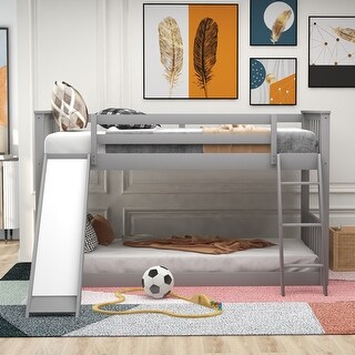 Twin over Twin Bunk Bed with Convertible Slide and Ladder