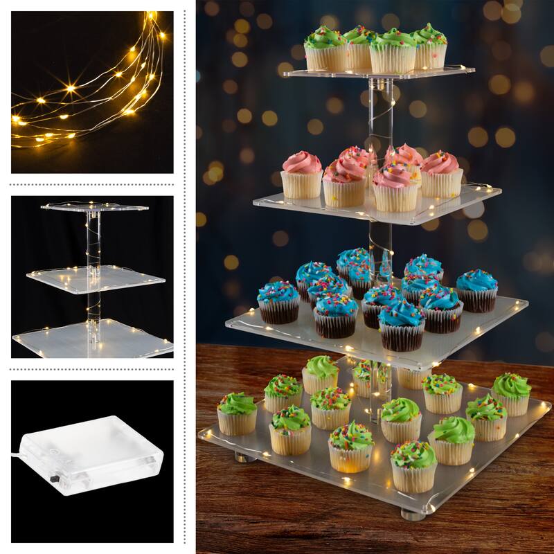 Great Northern Party Cupcake Stand with Lights - Multicolor