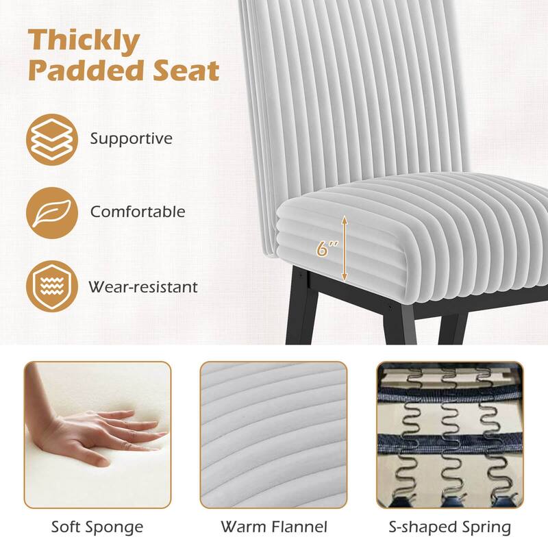 Costway Dining Chairs Set of 2/4 with Padded Seat, Rubber Wood Legs &