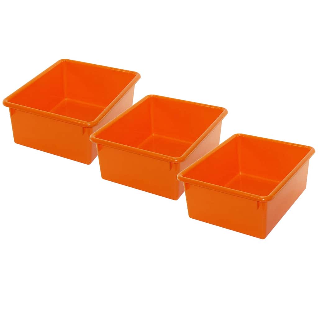 Romanoff Stowaway 5" Letter Box no Lid, Orange, Pack of 3