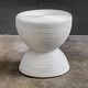 preview thumbnail 4 of 4, Uttermost Bongo White Rattan Side Table - 21.75"W x 22"H x 21.75"D
