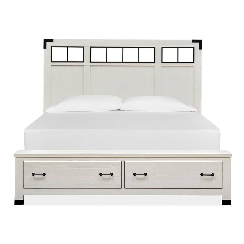 Magnussen Home Harper Springs Silo White Queen Panel Storage Bed