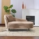preview thumbnail 2 of 20, Christopher Knight Home - Modern Upholstered Curved Chaise Lounge with Boucle Fabric & Lumbar Pillow - 61.25"W Camel