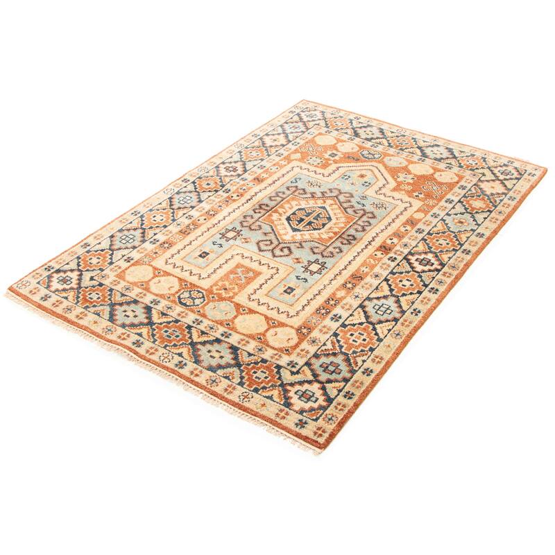 ECARPETGALLERY Hand-knotted Jules Serapi Light Blue Wool Rug - 5'4 x 7'10