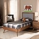 preview thumbnail 12 of 17, Roze Mid-Century Modern Wood Platform Bed in Twin Size